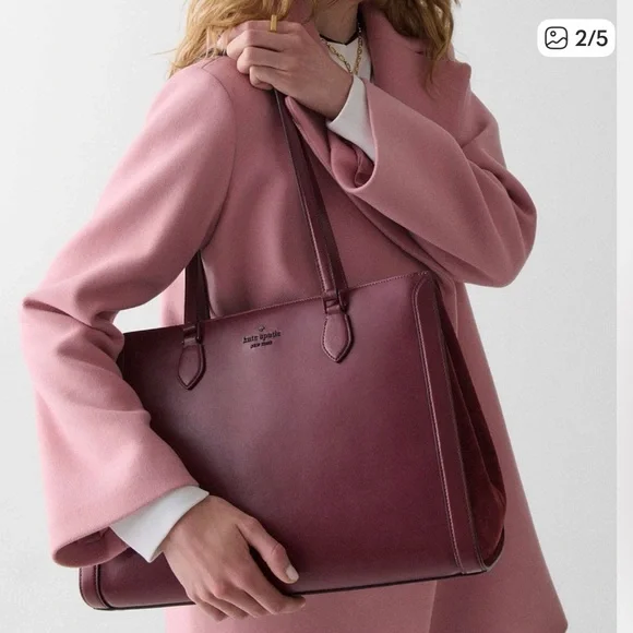 Kate Spade - Merlot Madison Tote Bag with Suede Side Accents - Picture 5 of 5